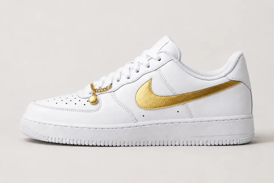 Air Force 1 Chaîne Or Dégradé coloris or, vue de profil