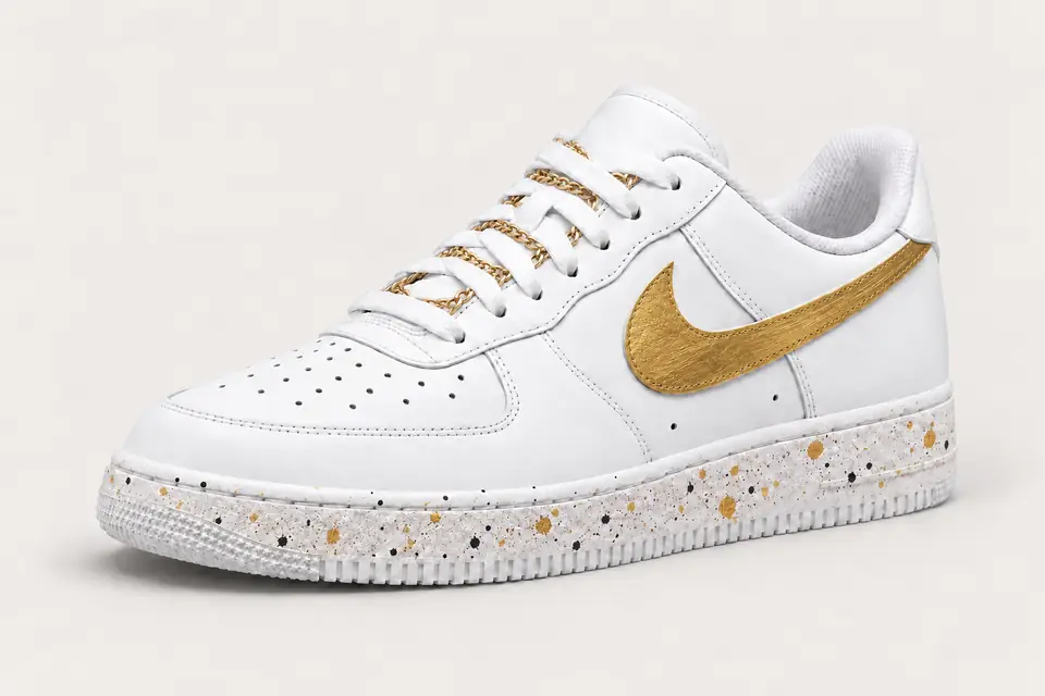 Air Force 1 Chaîne Or Splash coloris or, vue de trois quarts