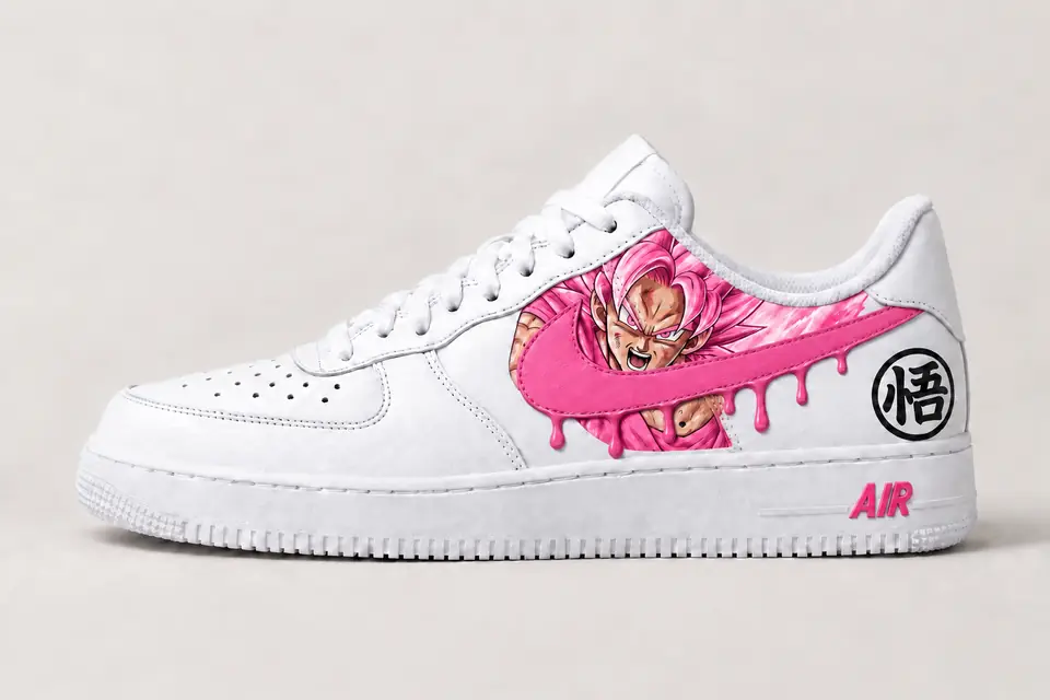 Air Force 1 Dragon Ball Drip coloris rose, vue de profil