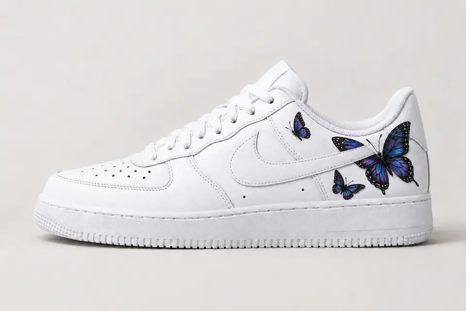 Air Force 1 Femme Papillon coloris blanc, vue de profil