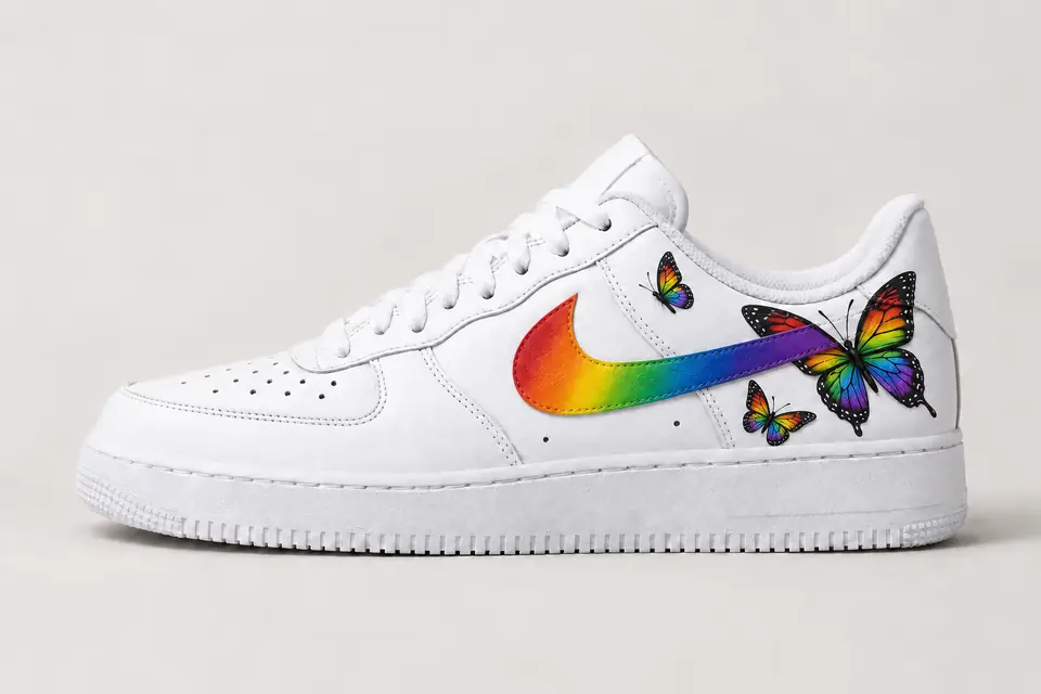 Air Force 1 Femme Papillon coloris multicolore, vue de profil