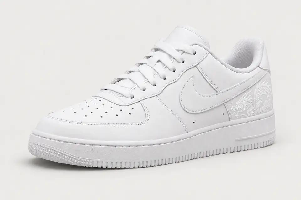 Air Force 1 G-Dragon White coloris blanc, vue de trois quarts