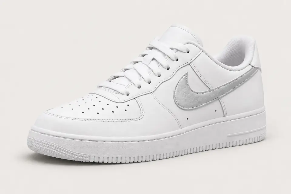 Air Force 1 Gold Metallic coloris argent, vue de trois quarts