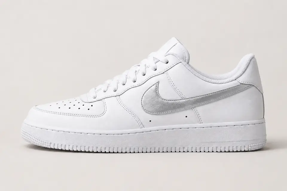 Air Force 1 Gold Metallic coloris argent, vue de profil