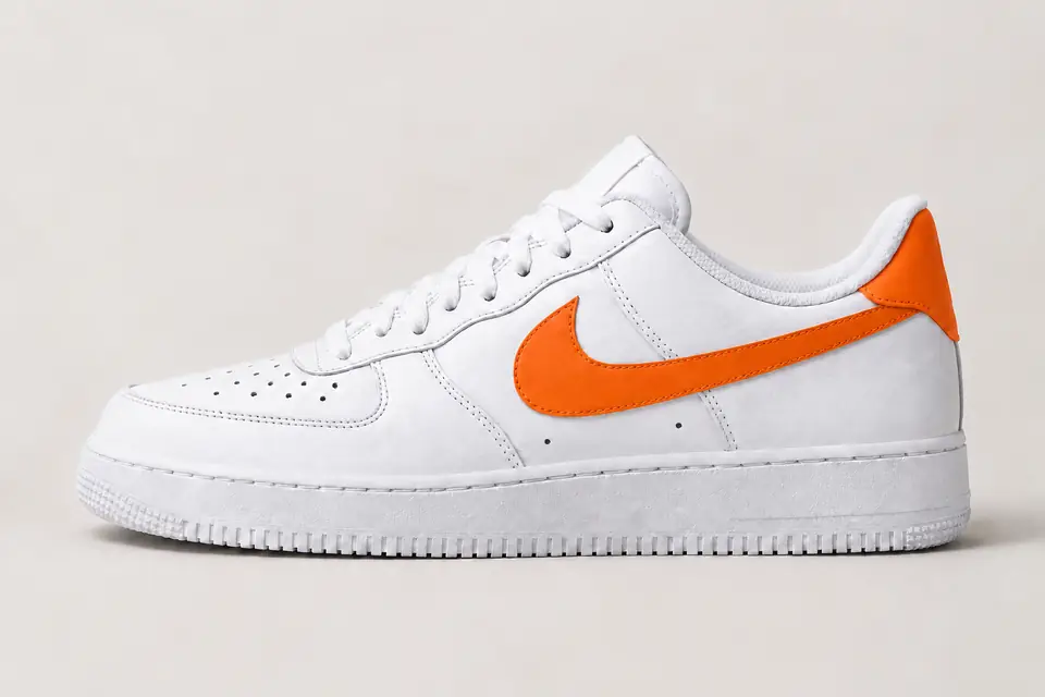 Air Force 1 Gris Orange coloris orange, vue de profil