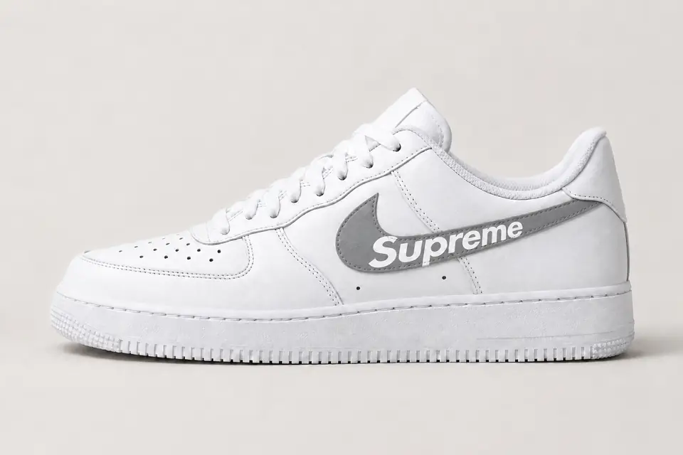 Air Force 1 Homme Supreme coloris gris, vue de profil