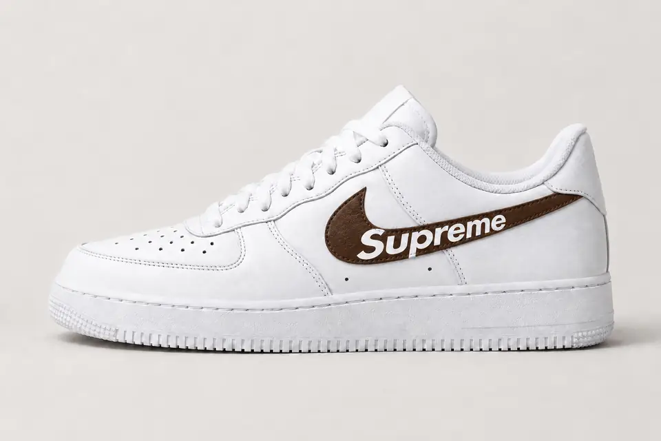 Air Force 1 Homme Supreme coloris marron, vue de profil