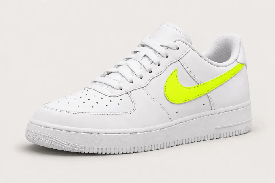 Air Force 1 Jaune Fluo Femme coloris fluo, vue de trois quarts