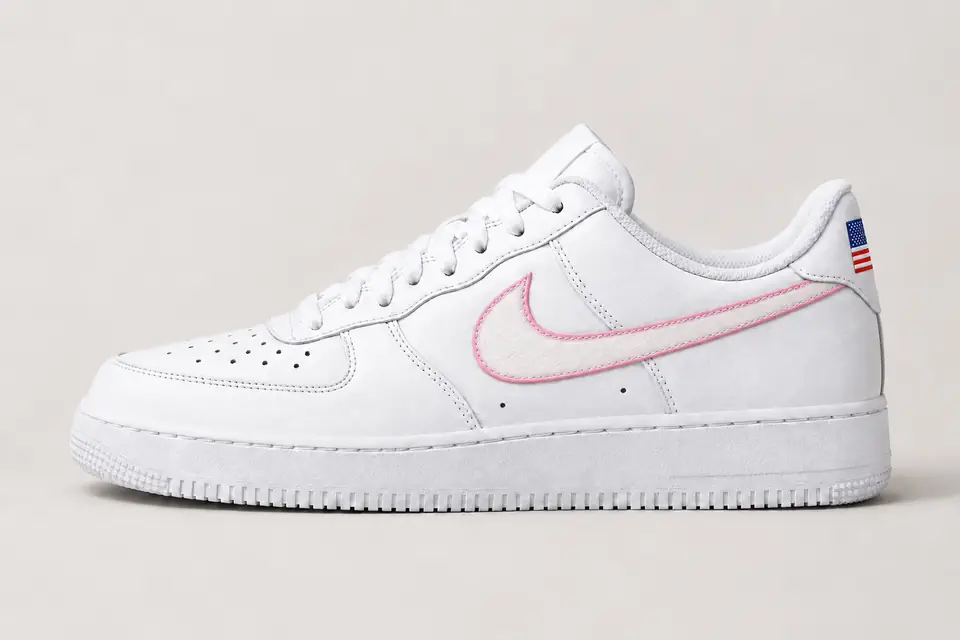 Air Force 1 Miami Vice coloris blanc et rose, vue de profil
