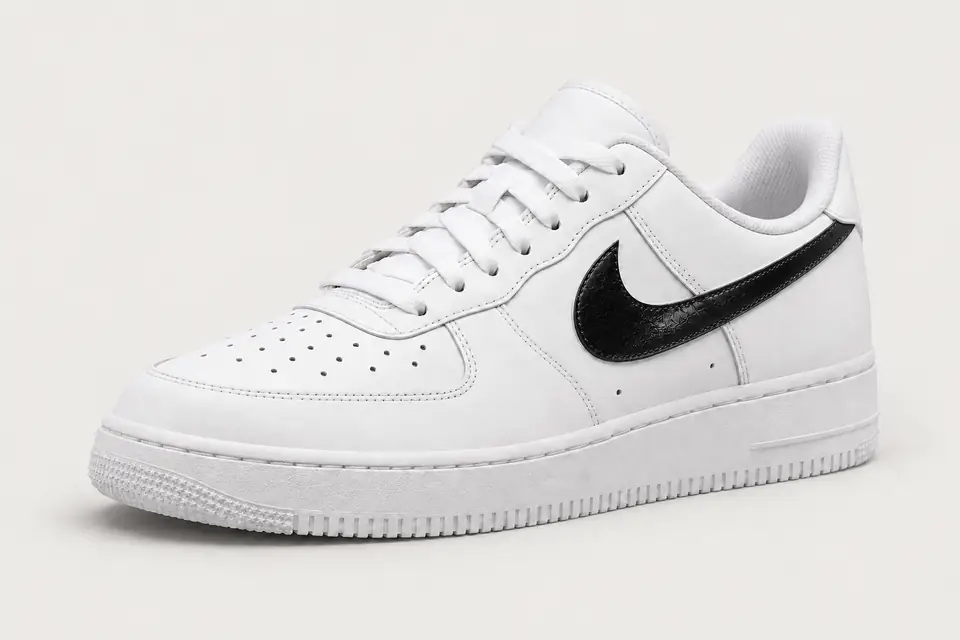 Air Force 1 Noir Réfléchissante coloris noir, vue de trois quarts