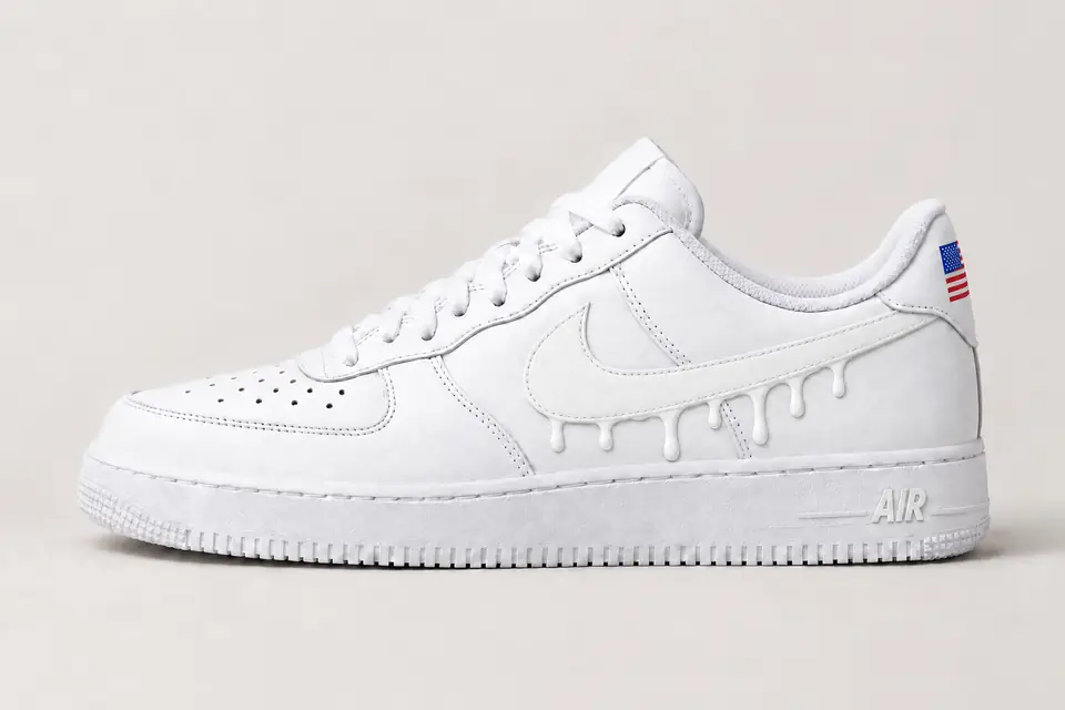 Air Force 1 NYC Drip coloris blanc, vue de profil