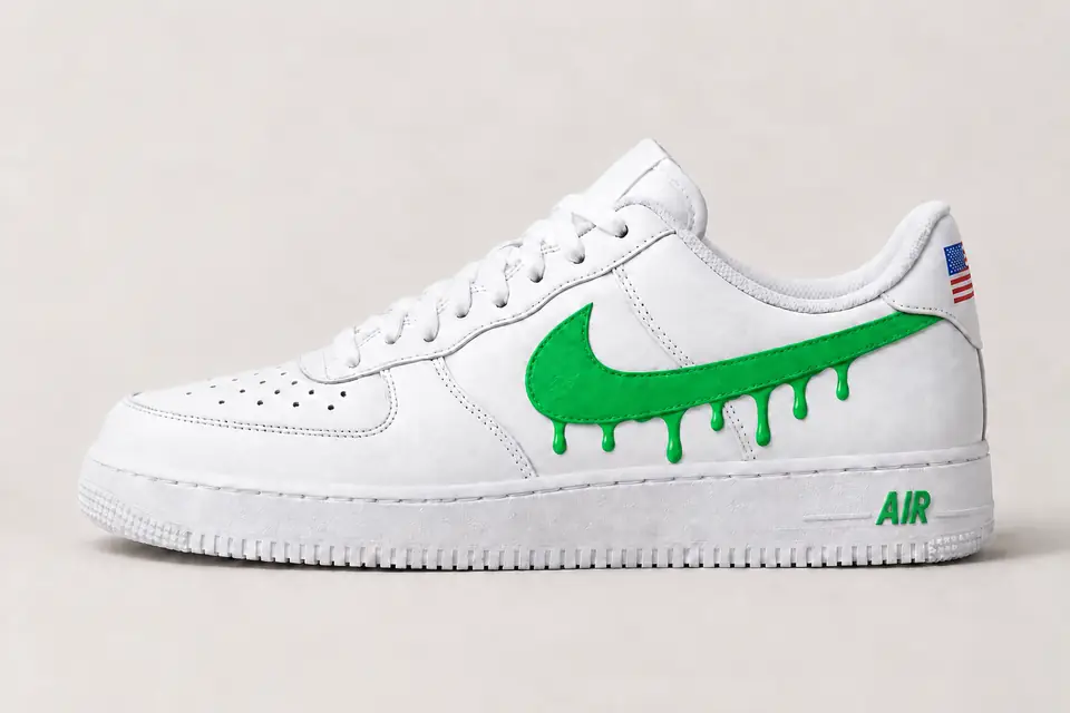 Air Force 1 NYC Drip coloris vert, vue de profil