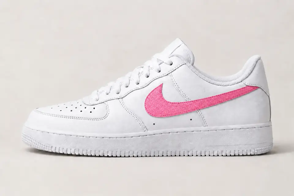 Air Force 1 Paillette Femme coloris rose, vue de profil
