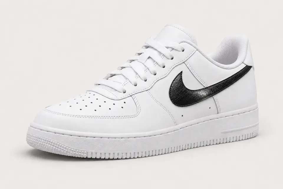 Air Force 1 Réfléchissante Femme coloris noir, vue de trois quarts