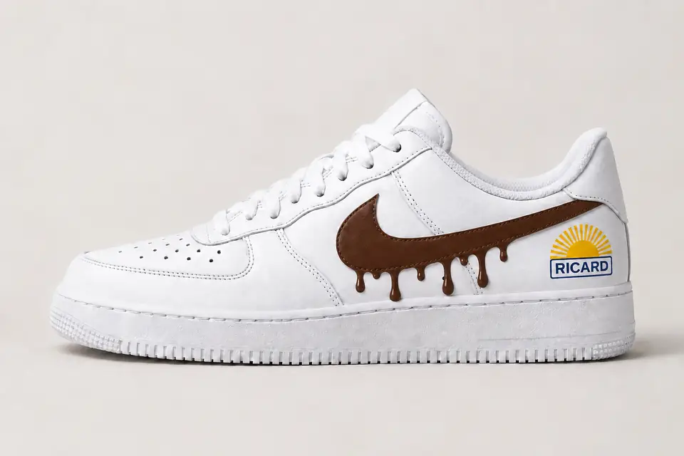 Air Force 1 Ricard Drip coloris marron, vue de profil
