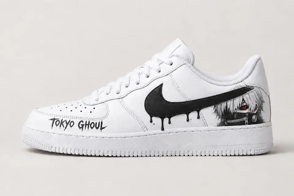Air Force 1 Tokyo Ghoul coloris noir, vue de profil