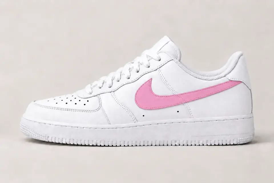 Air Force 1 Transparente coloris blanc et rose, vue de profil