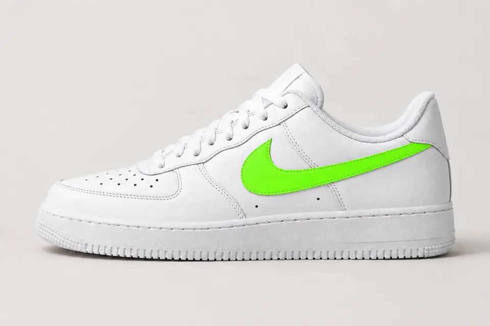 Air Force 1 Vert Fluo coloris fluo, vue de profil