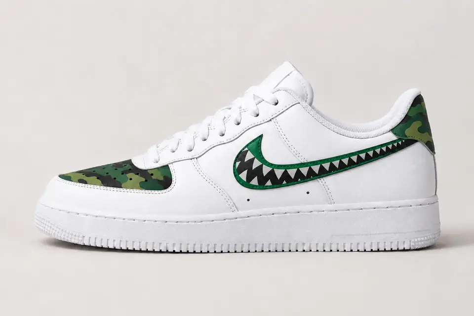 Air Force Bape Star coloris vert, vue de profil