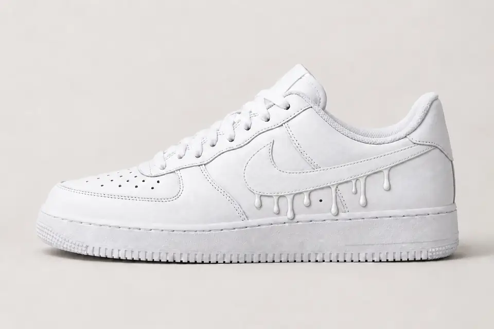 Air Force Bébé Drip coloris blanc, vue de profil