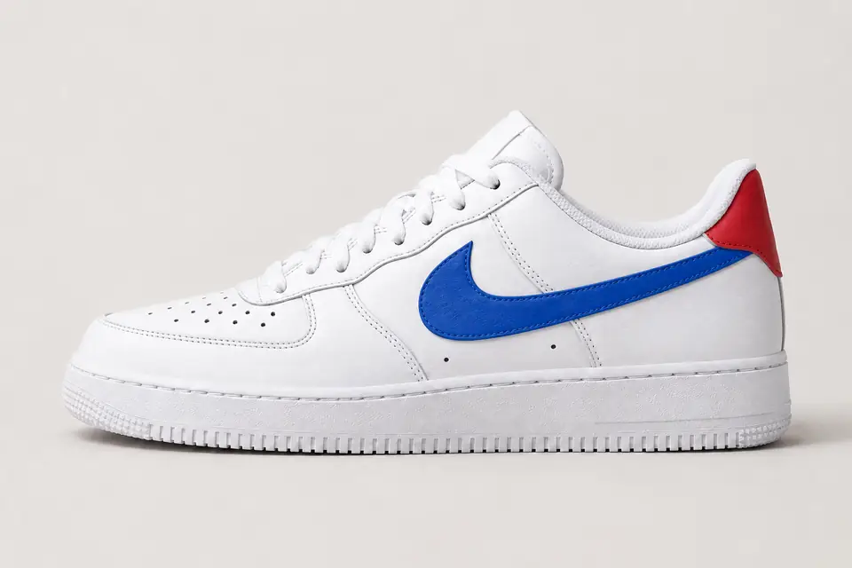 Air Force Bleu et Rouge coloris bleu, vue de profil