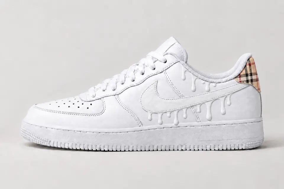 Air Force Burberry Drip coloris blanc, vue de profil