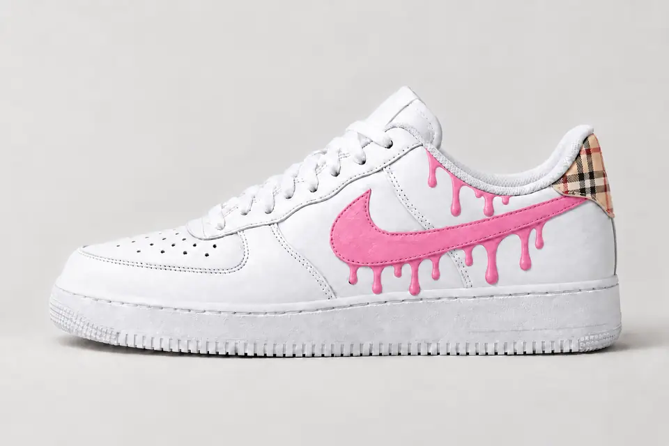 Air Force Burberry Drip coloris rose, vue de profil