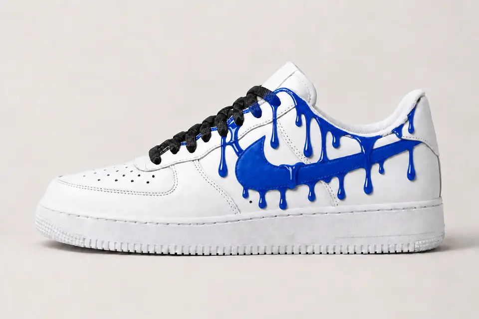 Air Force Corde Drip coloris bleu, vue de profil