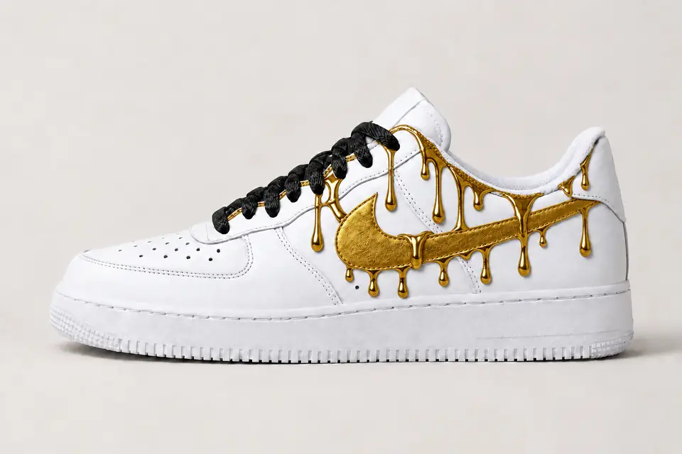 Air Force Corde Drip coloris or, vue de profil