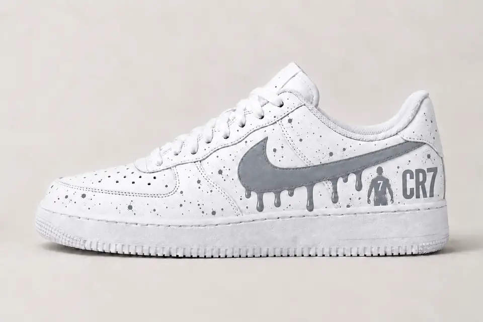 Air Force CR7 Drip coloris gris, vue de profil