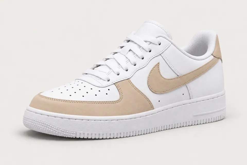 Air Force Daim Beige coloris beige, vue de trois quarts
