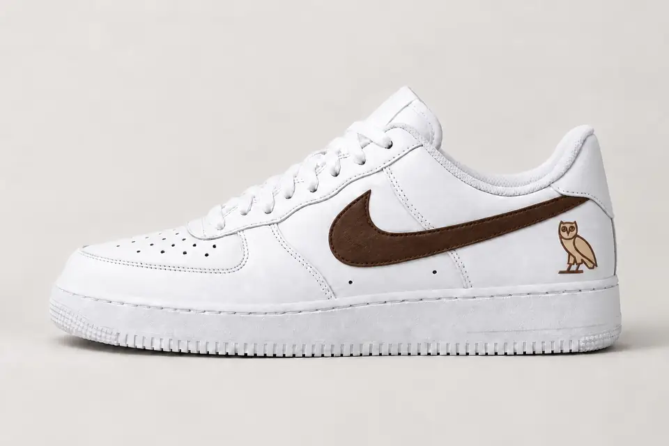 Air Force Drake coloris beige et marron, vue de profil