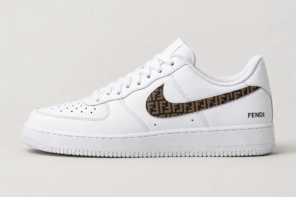 Air Force Fendi coloris noir, vue de profil