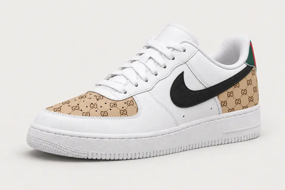 Air Force Gucci Noir coloris noir, vue de trois quarts