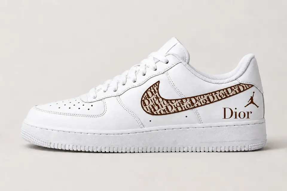 Air Force Jordan Dior coloris marron, vue de profil