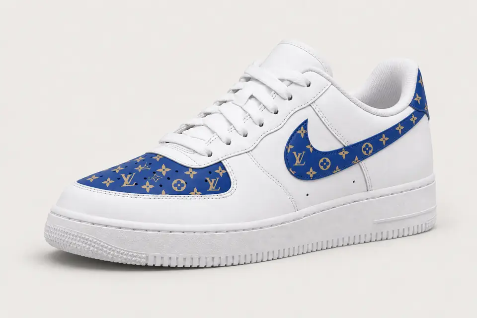 Air Force Louis Vuitton Bleu coloris bleu, vue de trois quarts
