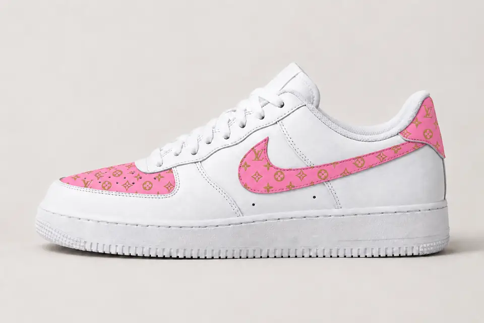 Air Force Louis Vuitton Femme coloris rose, vue de profil