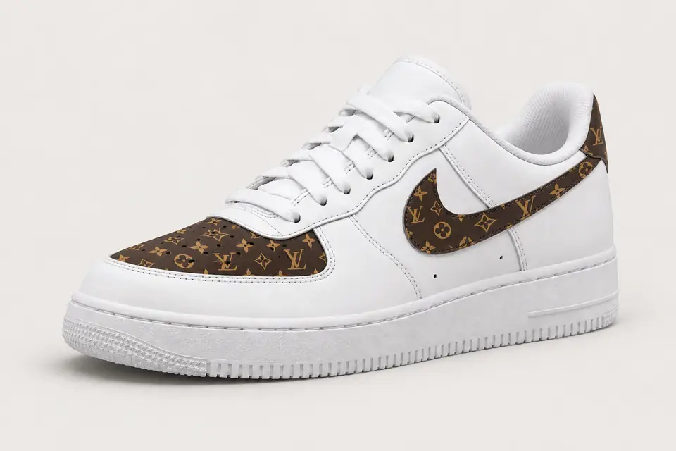 Air Force Louis Vuitton Noir coloris noir, vue de trois quarts