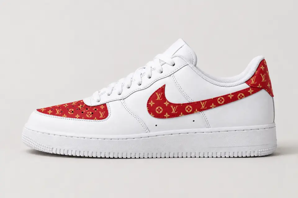 Air Force Louis Vuitton Rouge coloris rouge, vue de profil