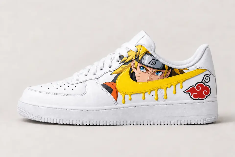 Air Force Naruto Drip coloris jaune, vue de profil