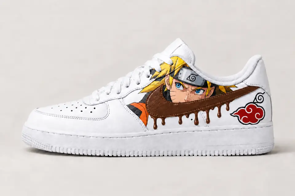 Air Force Naruto Drip coloris marron, vue de profil
