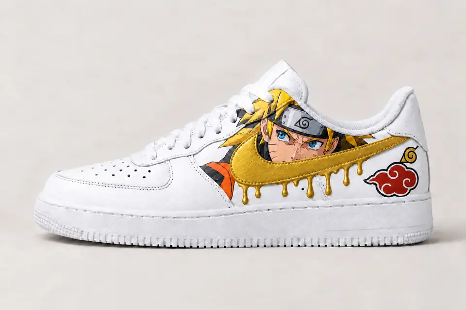 Air Force Naruto Drip coloris or, vue de profil