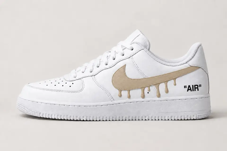 Air Force Off White Drip coloris beige, vue de profil