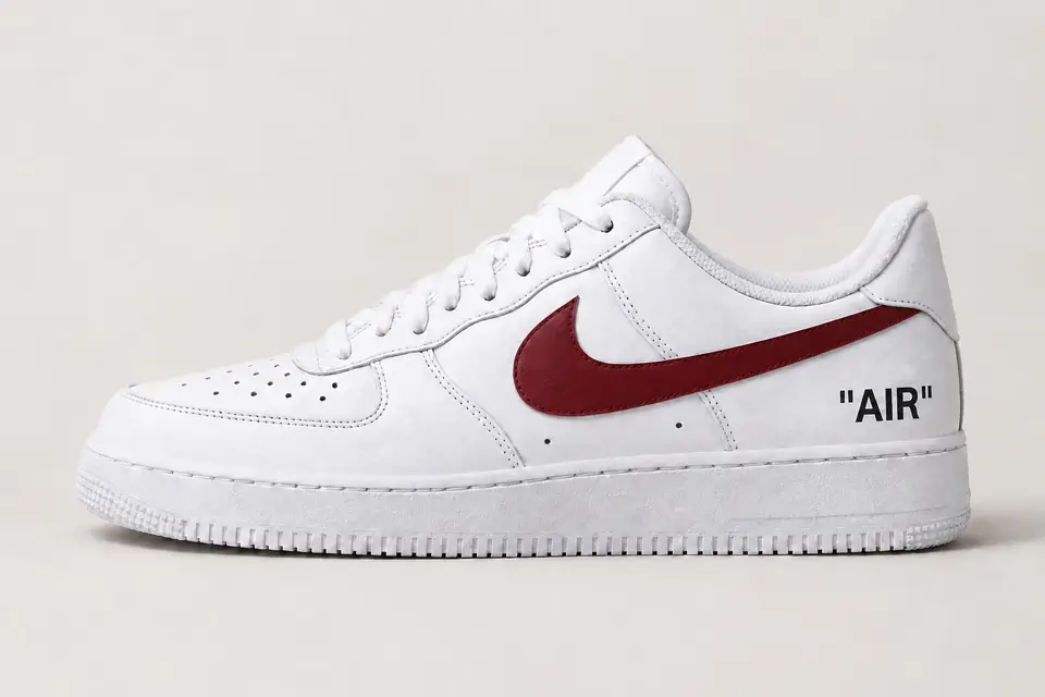 Air Force Off-White Jaune Dégradé coloris bordeaux, vue de profil