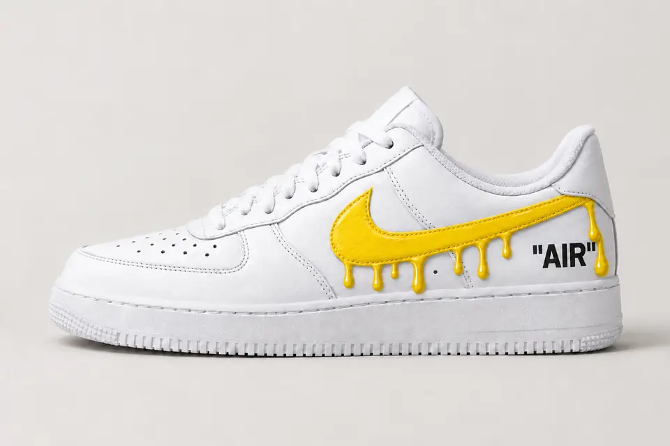 Air Force Off-White Jaune Drip coloris jaune, vue de profil