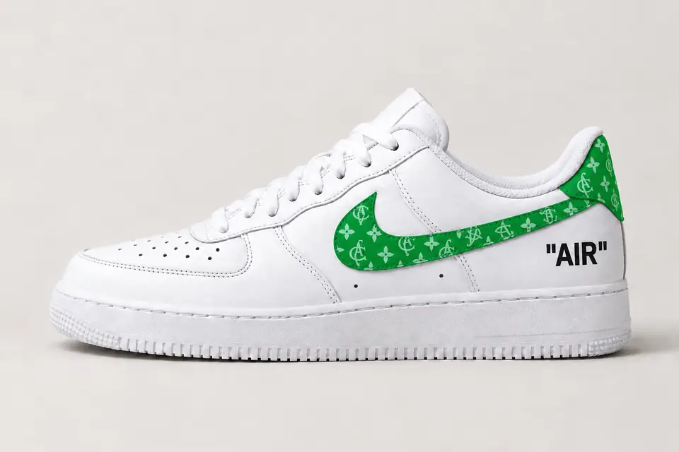 Air Force Off-White Jaune Monogramme coloris vert, vue de profil