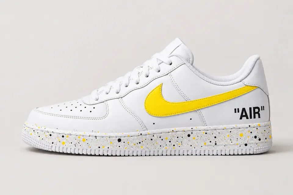 Air Force Off-White Jaune Splash coloris jaune, vue de profil