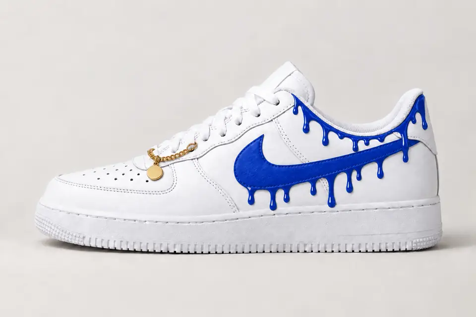 Air Force One Bijoux Drip coloris bleu, vue de profil