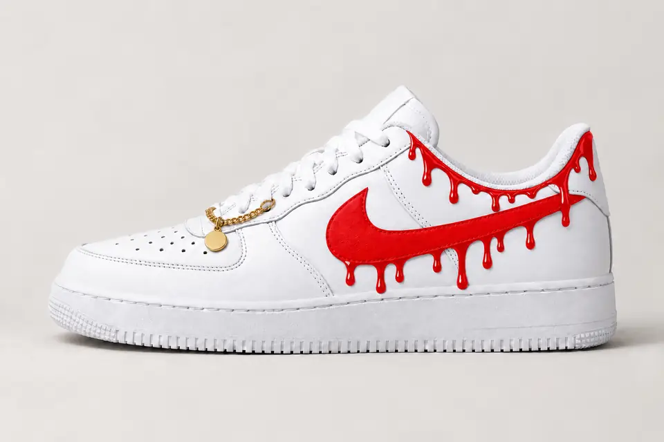 Air Force One Bijoux Drip coloris rouge, vue de profil