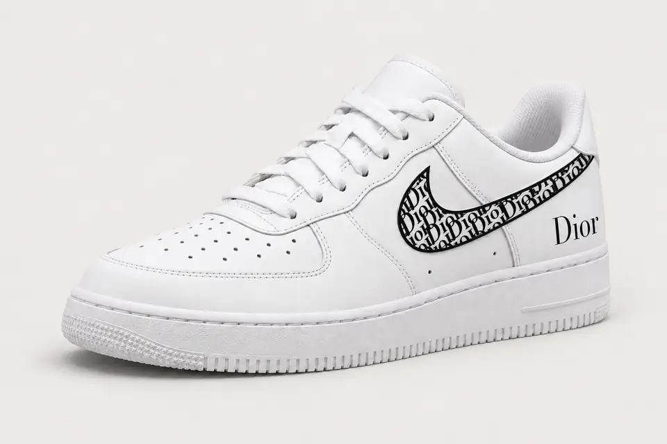 Air Force One Blanche Dior coloris blanc, vue de trois quarts